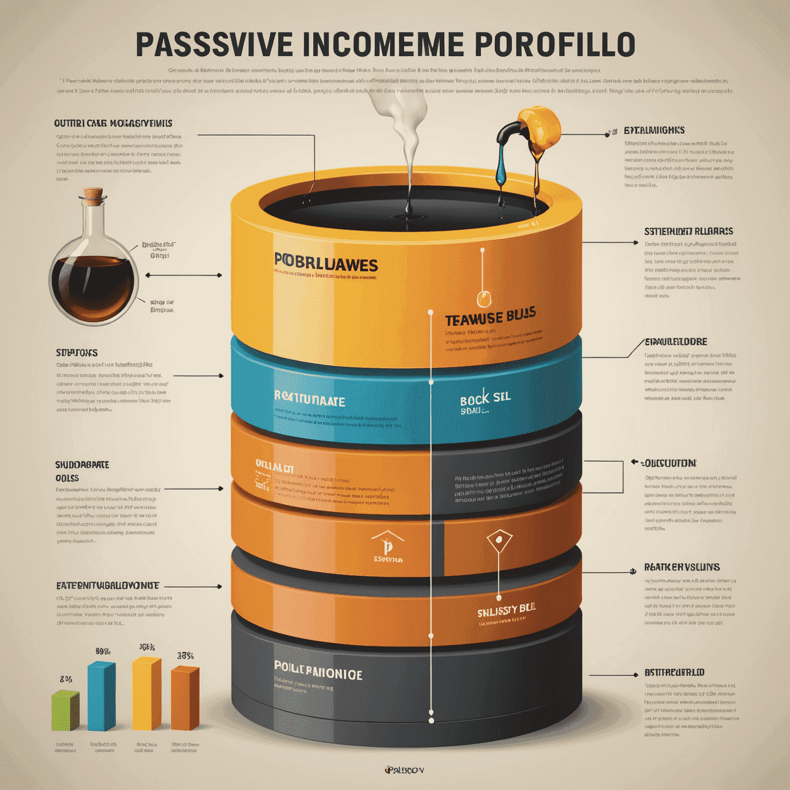 Infographic showing steps to build a passive income portfolio with oil stocks